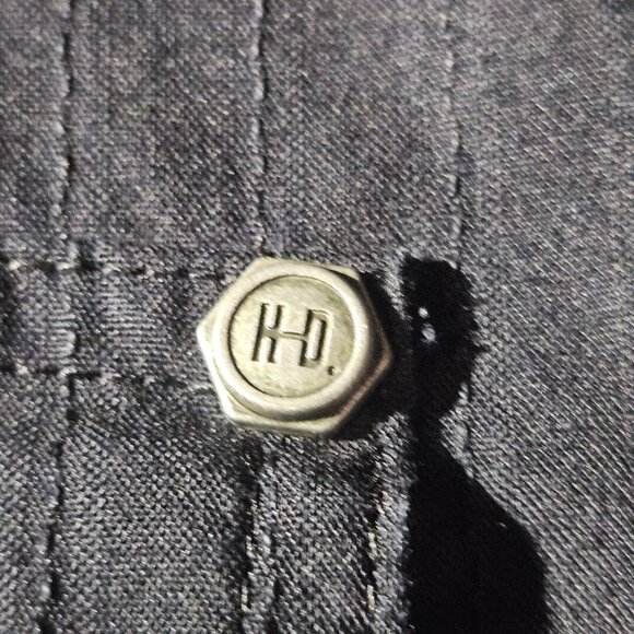 VTG Harley-Davidson Men Black Button Shirt L Biker Americana Normcore Streetwear - Picture 8 of 14